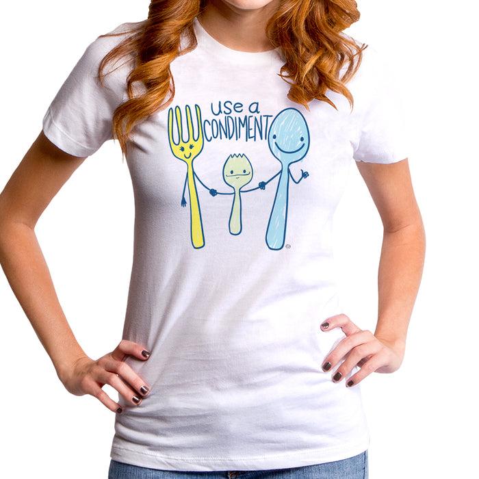 goodie two sleeves Use a Condiment Women's T-Shirt