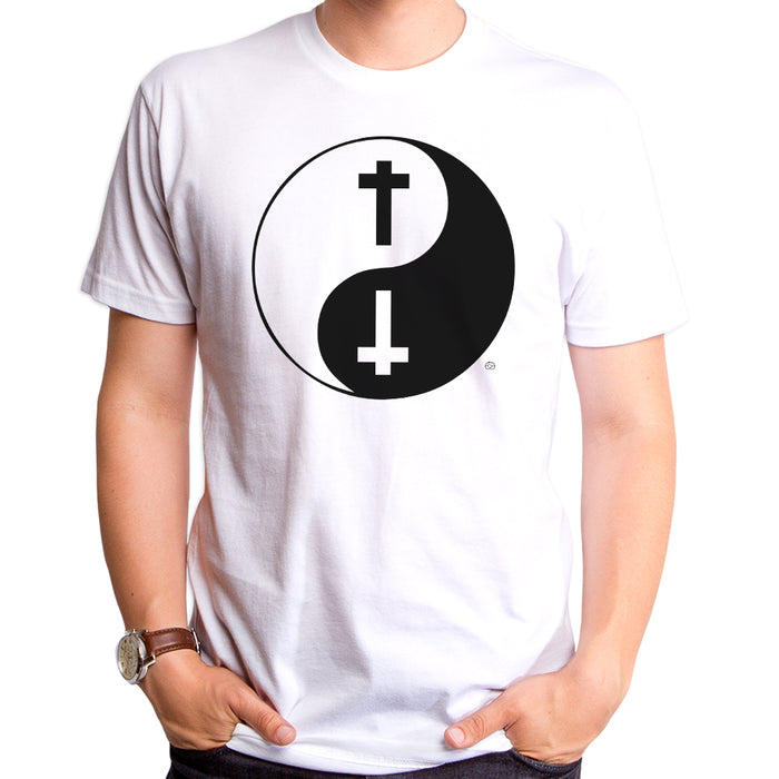 goodie two sleeves Yin Yang Cross Adult T-Shirt