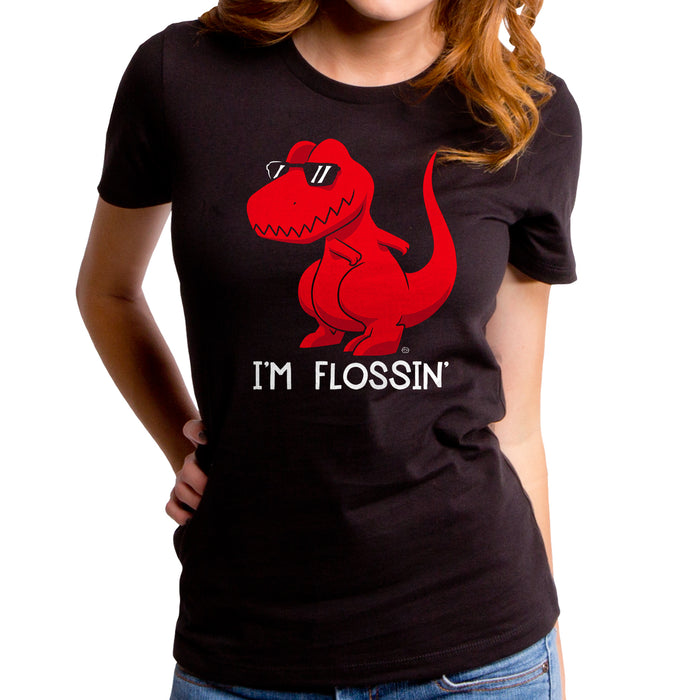goodie two sleeves I'm Flossin' Dino Women's T-Shirt