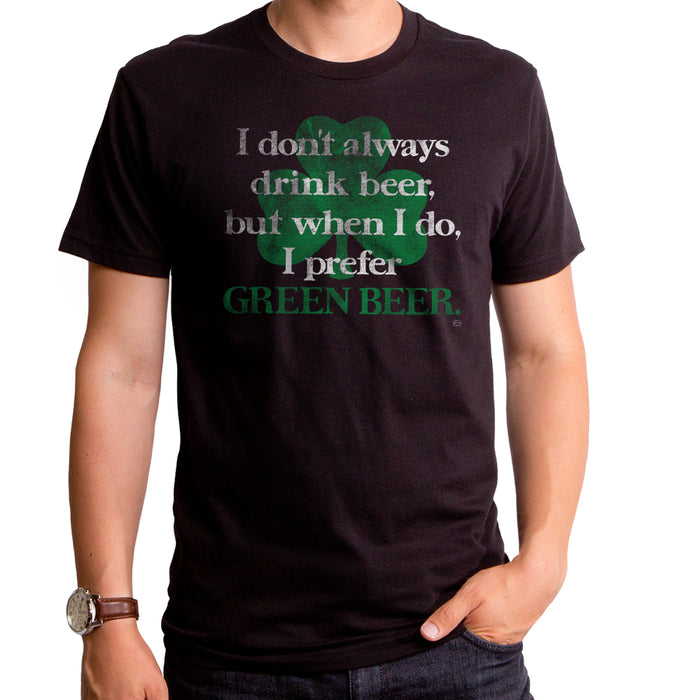 goodie two sleeves I Prefer Green Beer Adult T-Shirt
