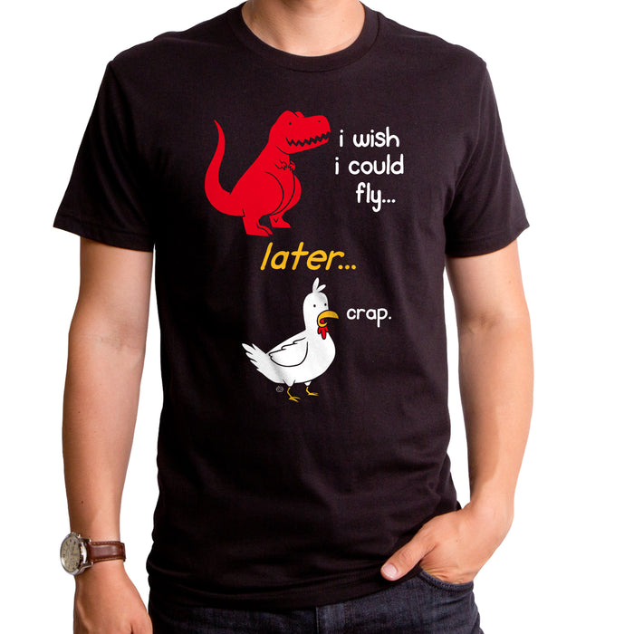 goodie two sleeves I Wish I Could Fly Dinosaur Adult T-Shirt