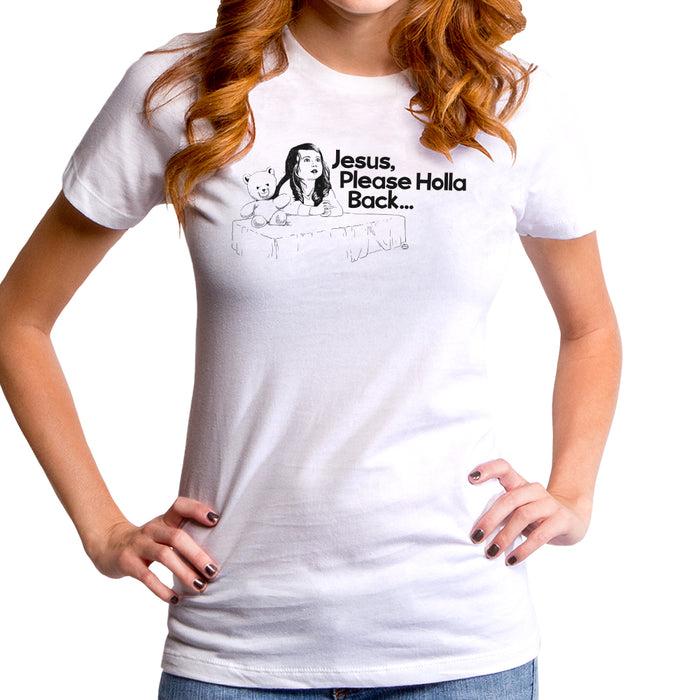 goodie two sleeves Jesus Holla Back Girl Women's T-Shirt
