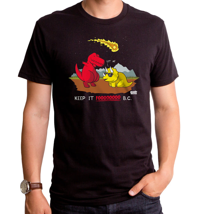 goodie two sleeves Keep It 100 000 000 BC Dino Adult T-Shirt
