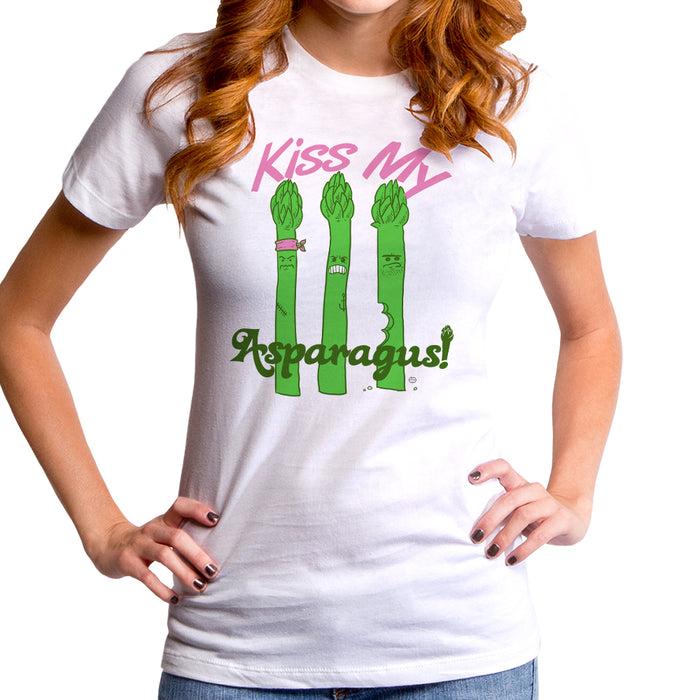 goodie two sleeves Kiss My Asparagus Women's T-Shirt