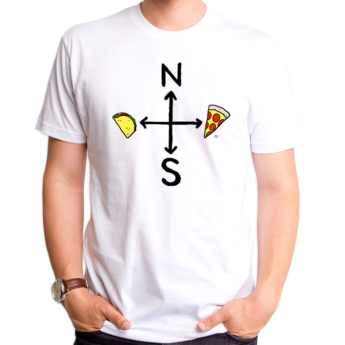 goodie two sleeves North South Pizza Taco Adult T-Shirt