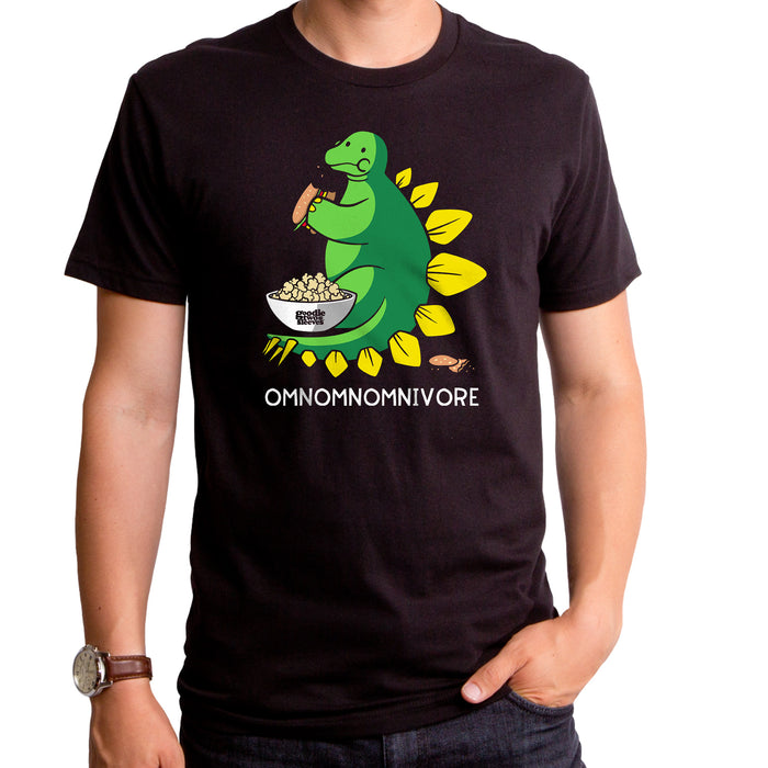 goodie two sleeves Omnomnomnivore Dinosaur Adult T-Shirt