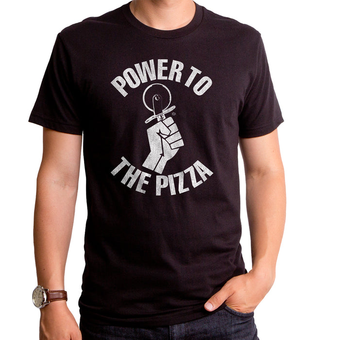 goodie two sleeves Power to the Pizza Adult T-Shirt