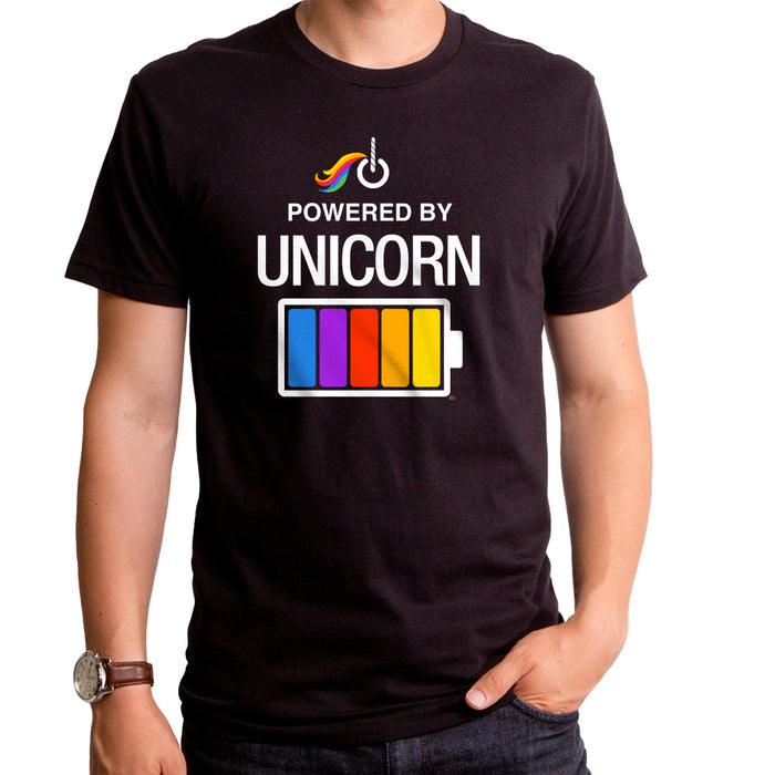 goodie two sleeves Powered by Unicorn Men's T-Shirt