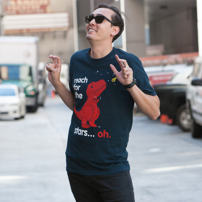 Goodie Two Sleeves Reach For The Stars Dino Men's T-Shirt