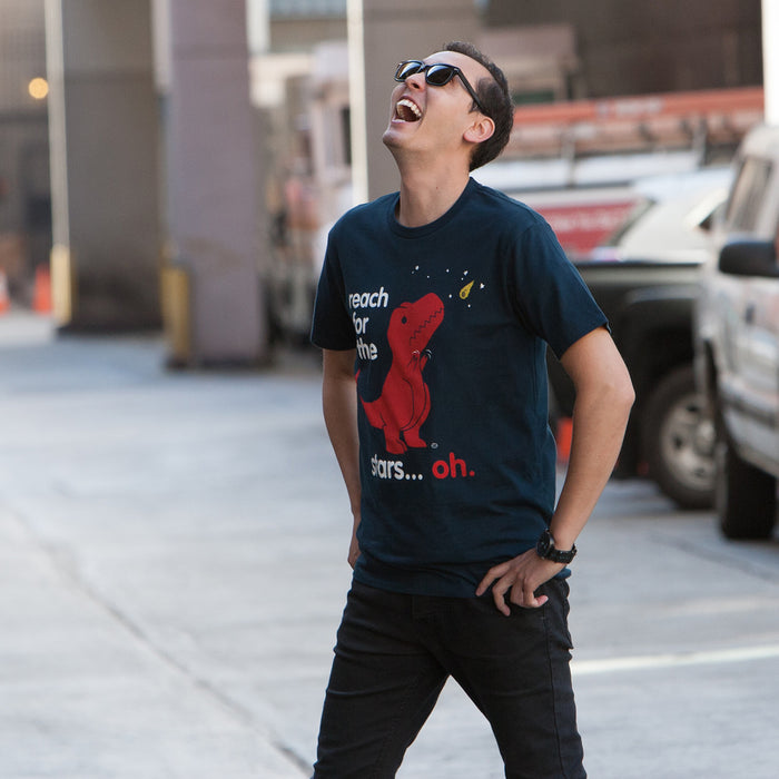 Goodie Two Sleeves Reach For The Stars Dino Men's T-Shirt