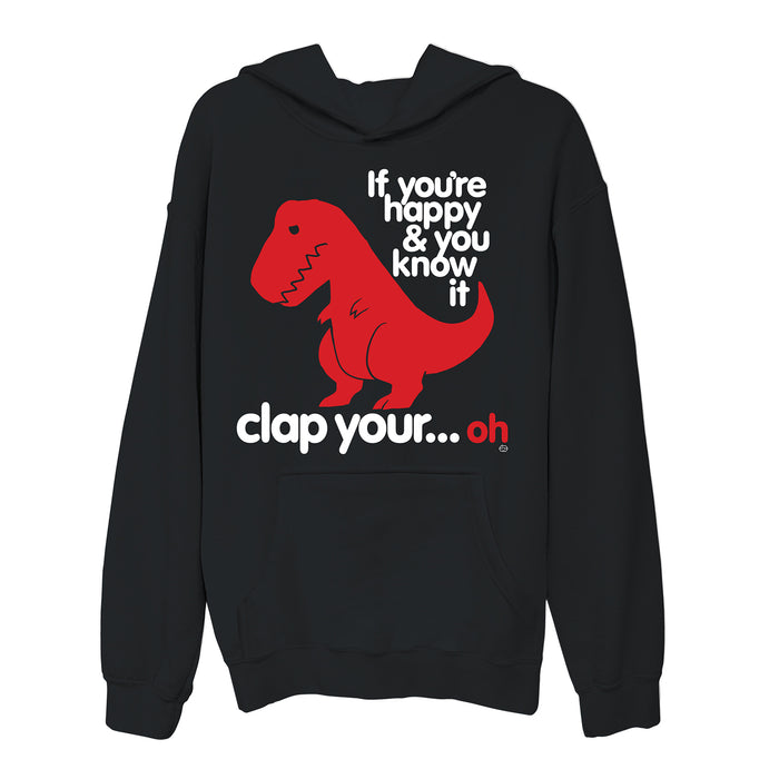 goodie two sleeves Sad T Rex Fleece Hooded Sweatshirt