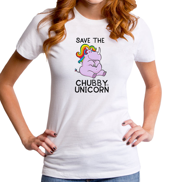 goodie two sleeves Save the Chubby Unicorn Women's T-Shirt