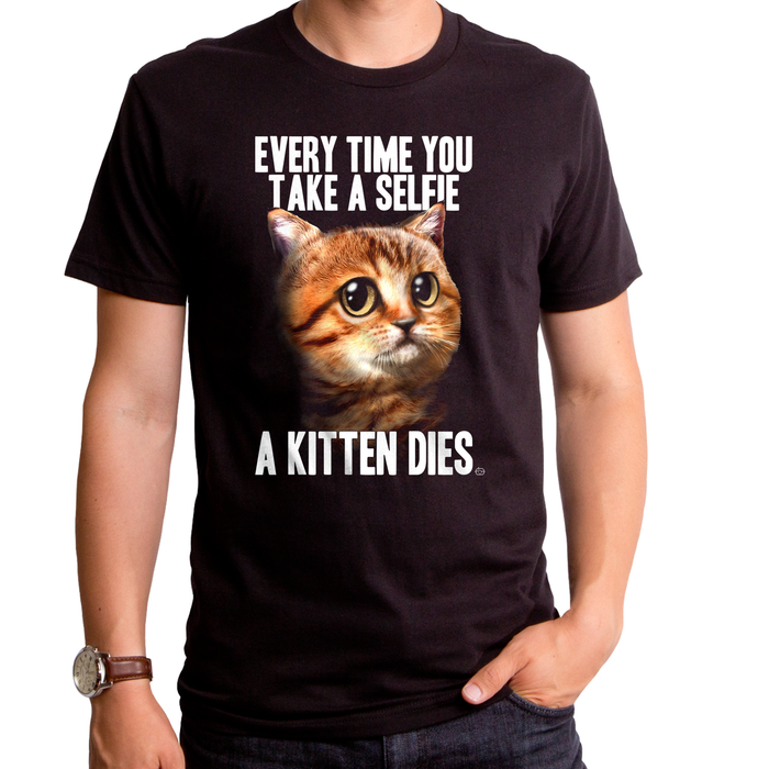 goodie two sleeves Selfies Kill Kittens Adult T-Shirt