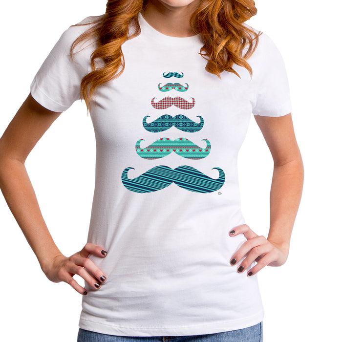 goodie two sleeves Stache Xmas Tree Women's T-Shirt