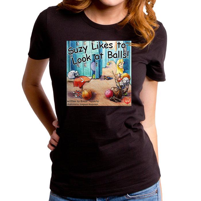 goodie two sleeves Suzy Looks At Balls Women's T-Shirt