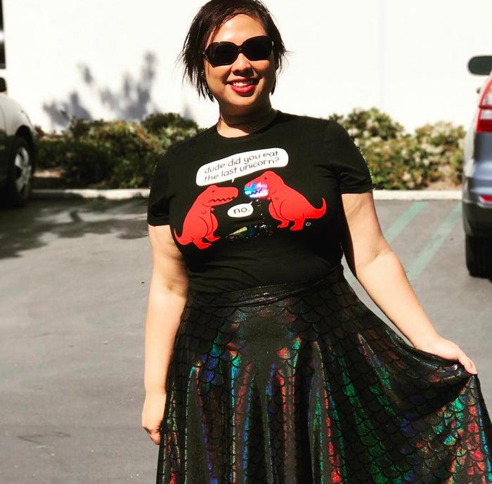 goodie two sleeves The Last Unicorn Dino Adult T-Shirt