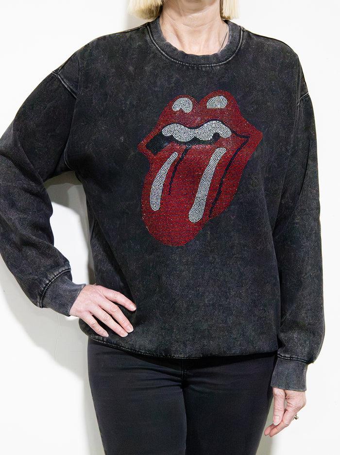 Goodie Two Sleeves The Rolling Stones Unisex Sweatshirt W/Rhinestones