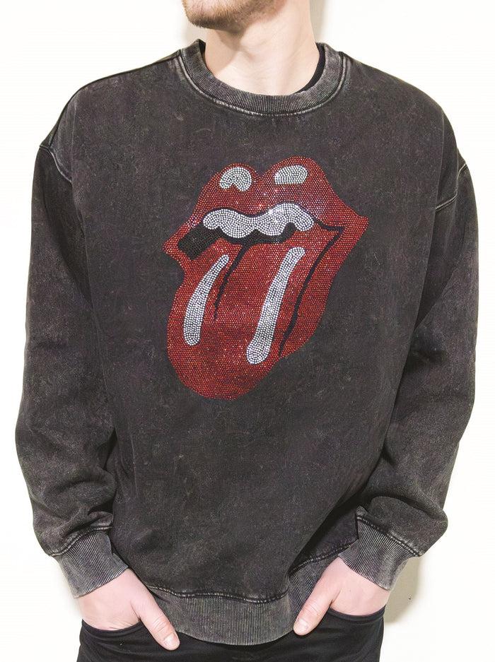Goodie Two Sleeves The Rolling Stones Unisex Sweatshirt W/Rhinestones