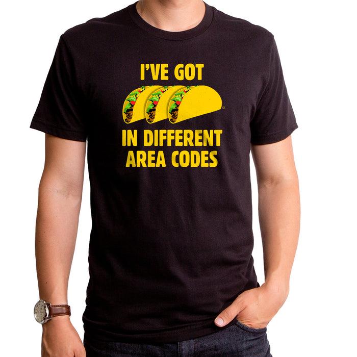 goodie two sleeves Three Tacos Area Code Adult T-Shirt