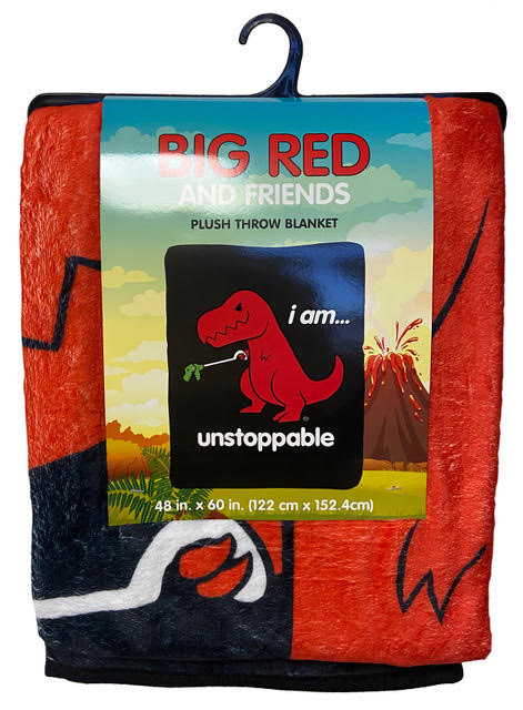Goodie Two Sleeves Unstoppable Dino Plush Throw Blanket
