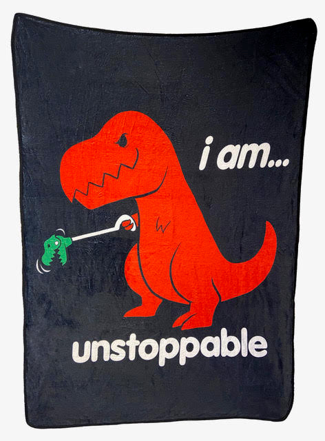 goodie two sleeves Unstoppable Dino Plush Throw Blanket