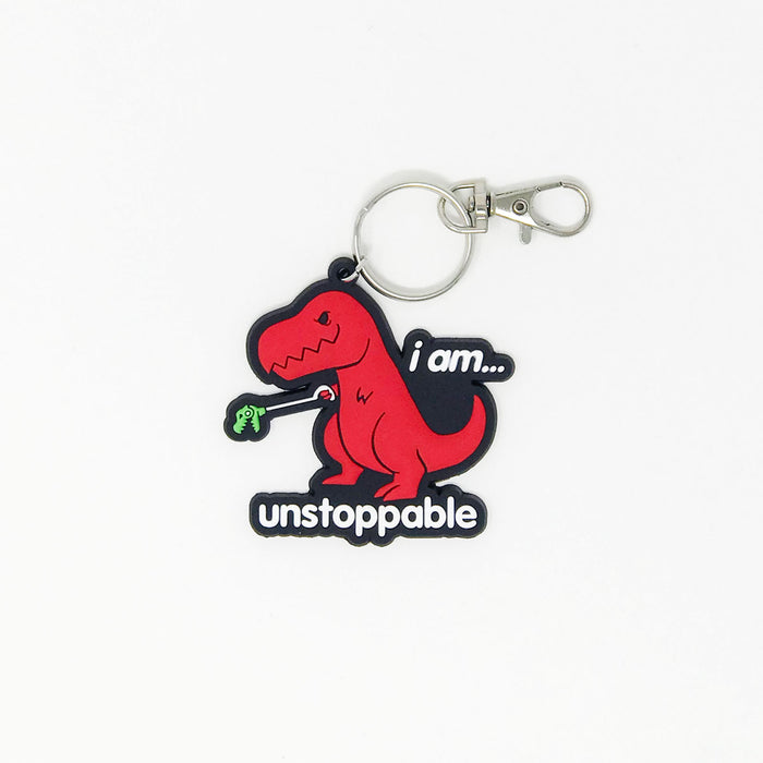 goodie two sleeves Unstoppable Dino Rubber Keychain