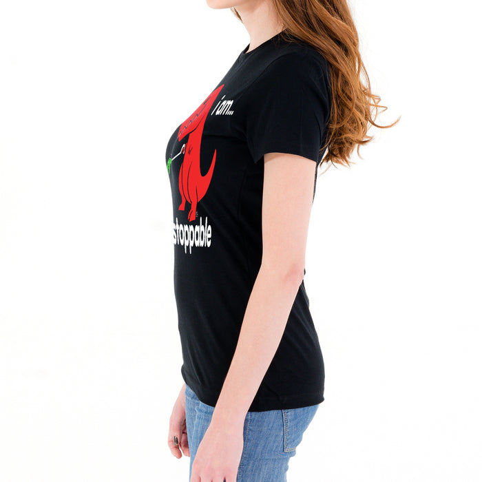 Goodie Two Sleeves Unstoppable Dino Women's T-Shirt