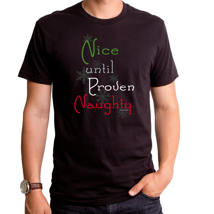 goodie two sleeves Until Proven Naughty Adult T-Shirt