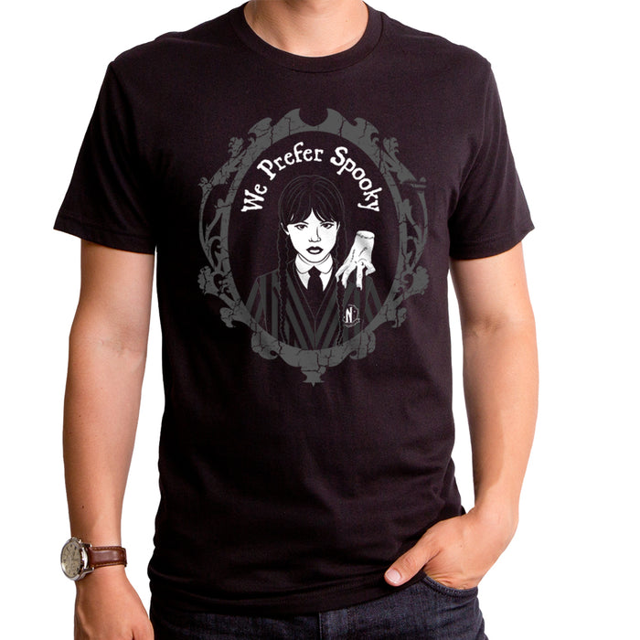 goodie two sleeves Wednesday - I Prefer Spooky Frame Adult T-Shirt