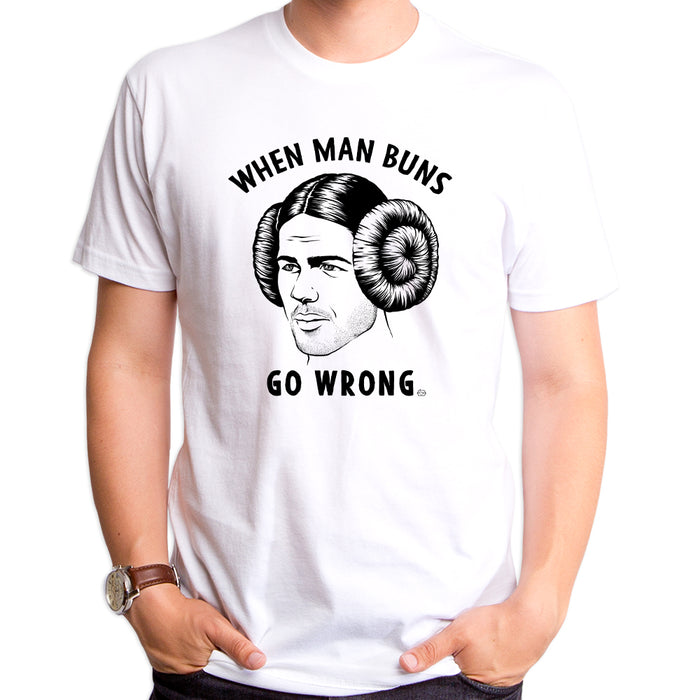 goodie two sleeves When Man Buns Go Wrong Adult T-Shirt
