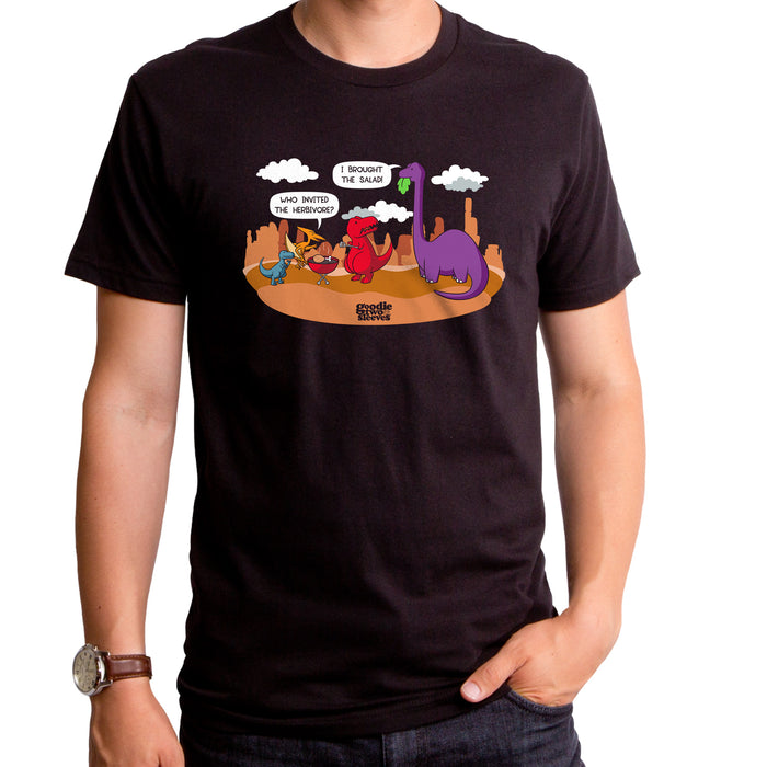 goodie two sleeves Who Invited The Herbivore Adult T-Shirt