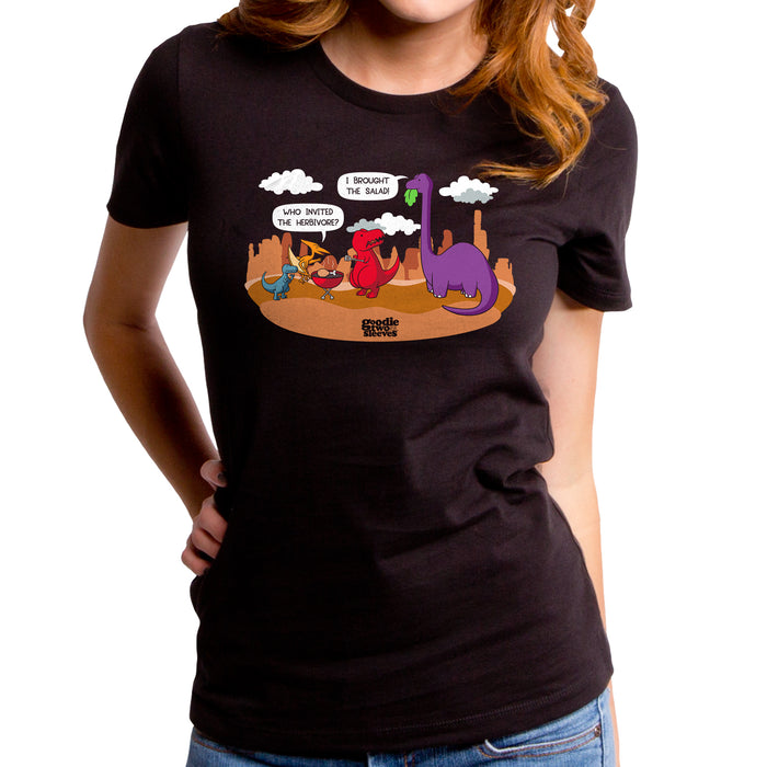 goodie two sleeves Who Invited The Herbivore Women's T-Shirt