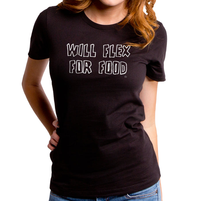 goodie two sleeves Will Flex For Food Women's T-Shirt