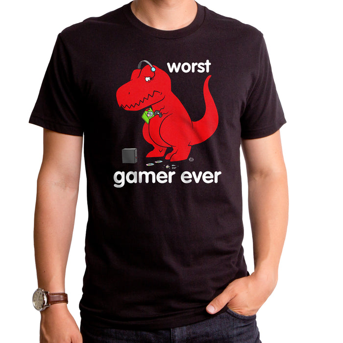 goodie two sleeves Worst Gamer Ever Dino Adult T-Shirt