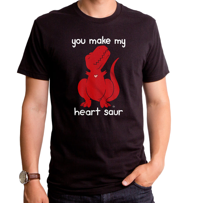 goodie two sleeves You Make My Heart Saur Dino Adult T-Shirt