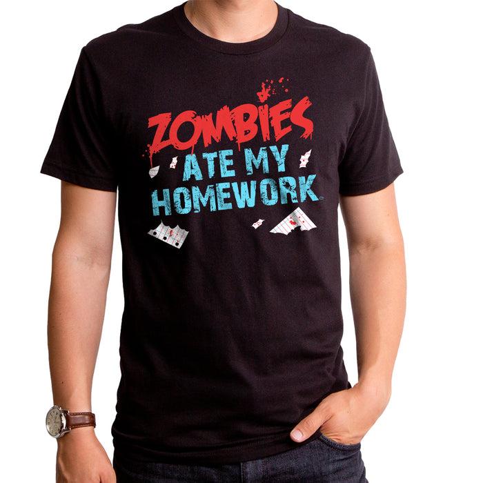 goodie two sleeves Zombies Ate My Homework Adult T-Shirt