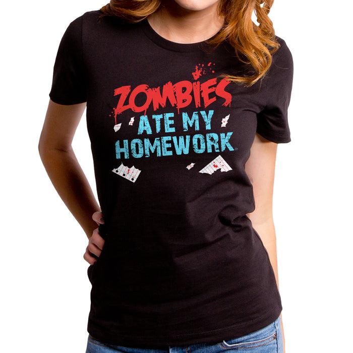 goodie two sleeves Zombies Ate My Homework Women's T-Shirt