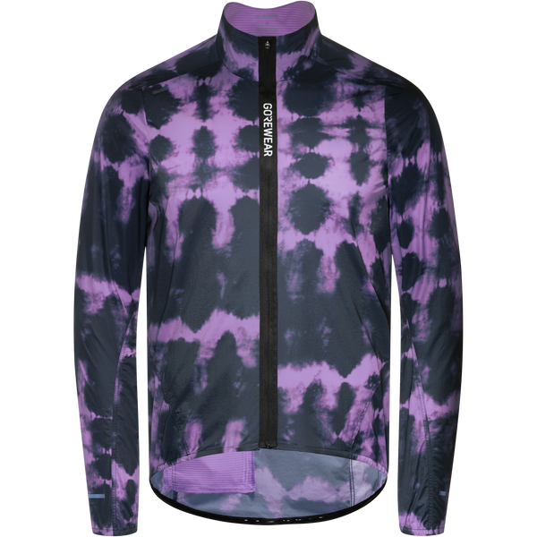 gore wear SPINSHIFT Shibori Windbreaker Mens Orbit Blue/Scrub Purple