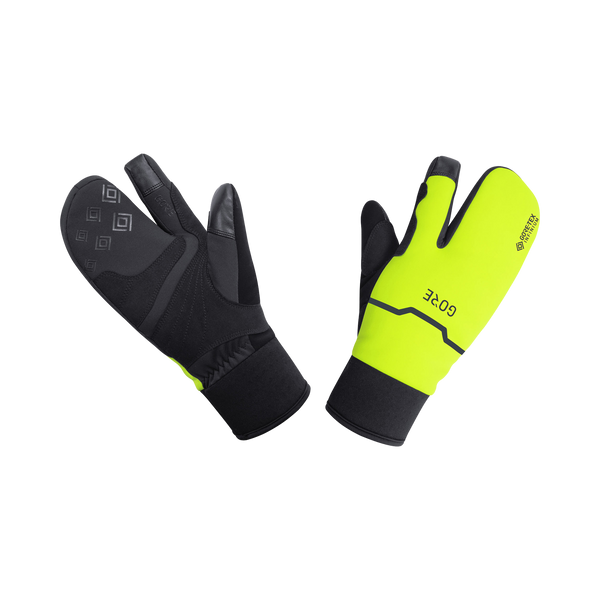 gore wear WINDSTOPPER® Thermo Split Gloves Black/Neon Yellow