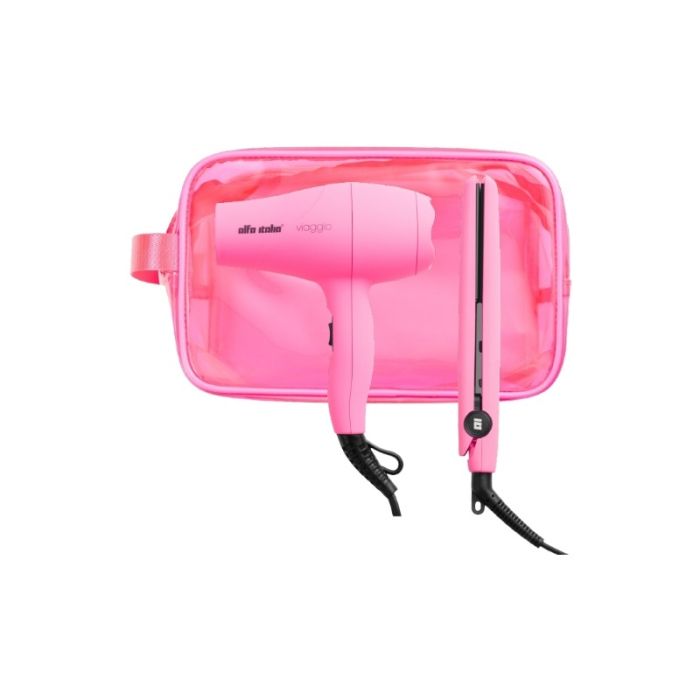 gorgeous Alfa Italia Viaggio Travel Styling Kit - Neon Pink