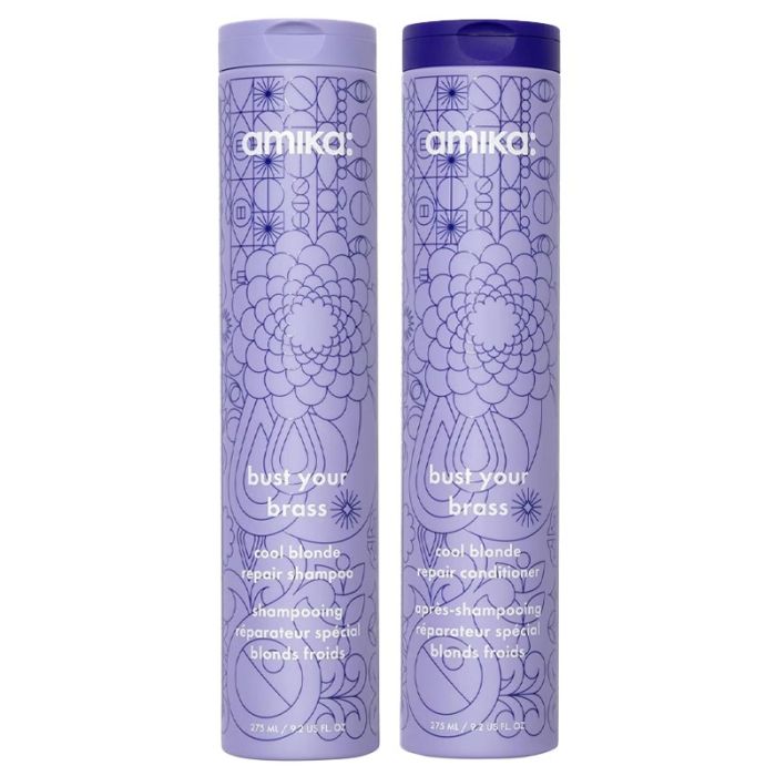 gorgeous amika Bust Your Brass Shampoo 275ml and Conditioner 250ml Duo