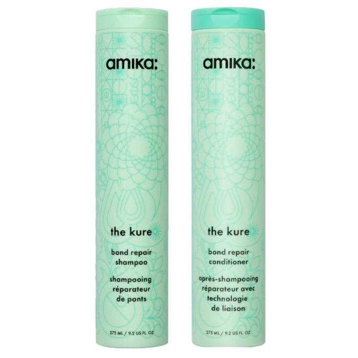 gorgeous amika The Kure Bond Repair Shampoo 275ml & Bond Repair Conditioner 275ml Pack