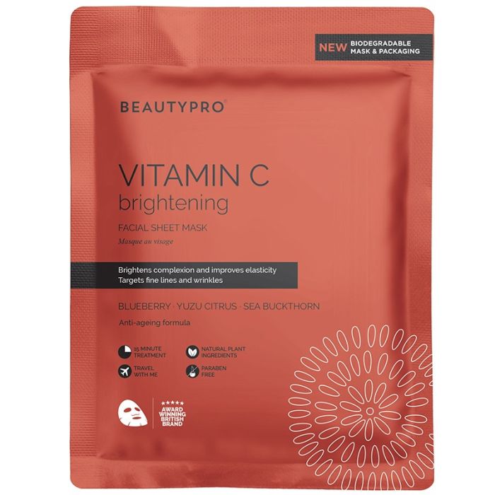 gorgeous BEAUTYPRO VITAMIN-C Brightening Face Sheet Mask 22ml