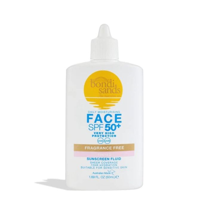 gorgeous Bondi Sands SPF 50+ Fragrance Free Face Fluid Tinted 50ml