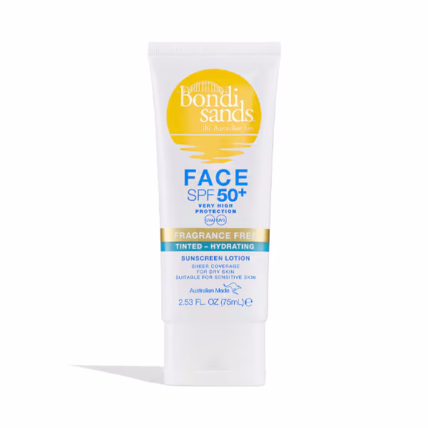 gorgeous Bondi Sands SPF50+ Fragrance Free Sunscreen Matte Tinted Face Lotion 75ml