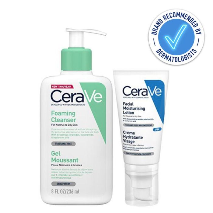 gorgeous CeraVe Foaming Cleanser 236ml & PM Facial Moisturising Lotion 52ml Duo