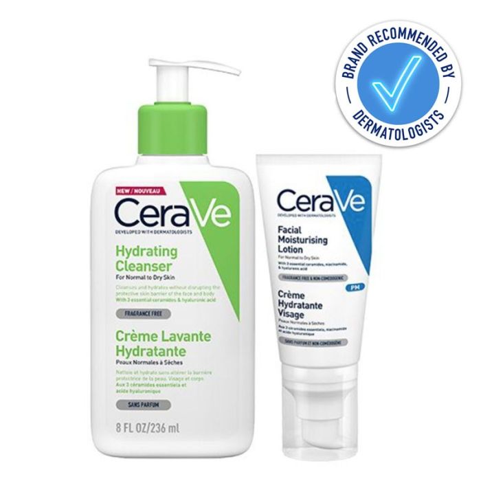 gorgeous CeraVe Hydrating Cleanser 236ml & PM Facial Moisturising Lotion 52ml Duo