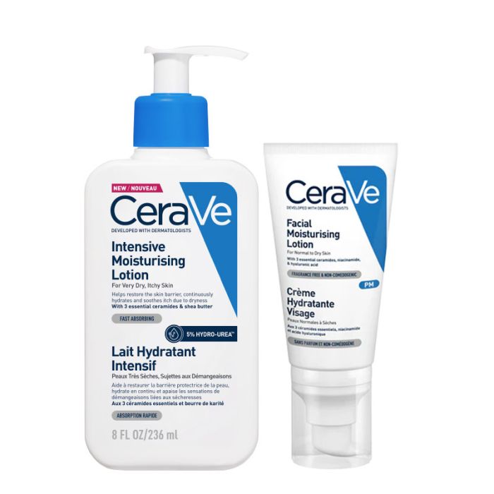 gorgeous Cerave Intensive Moisturising Lotion 236ml & Facial Moisturising Lotion No SPF 52ml Duo