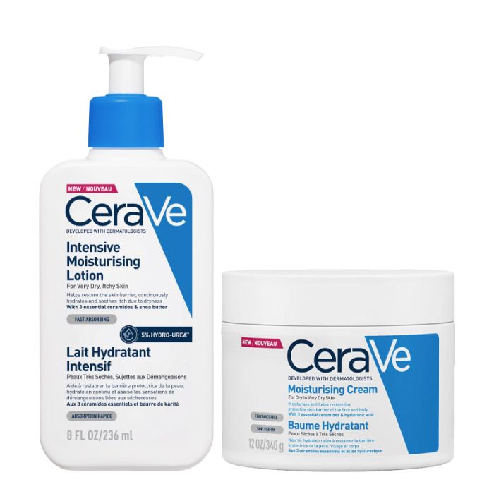 gorgeous CeraVe Intensive Moisturising Lotion 236ml & Moisturising Cream Pot 340g Duo