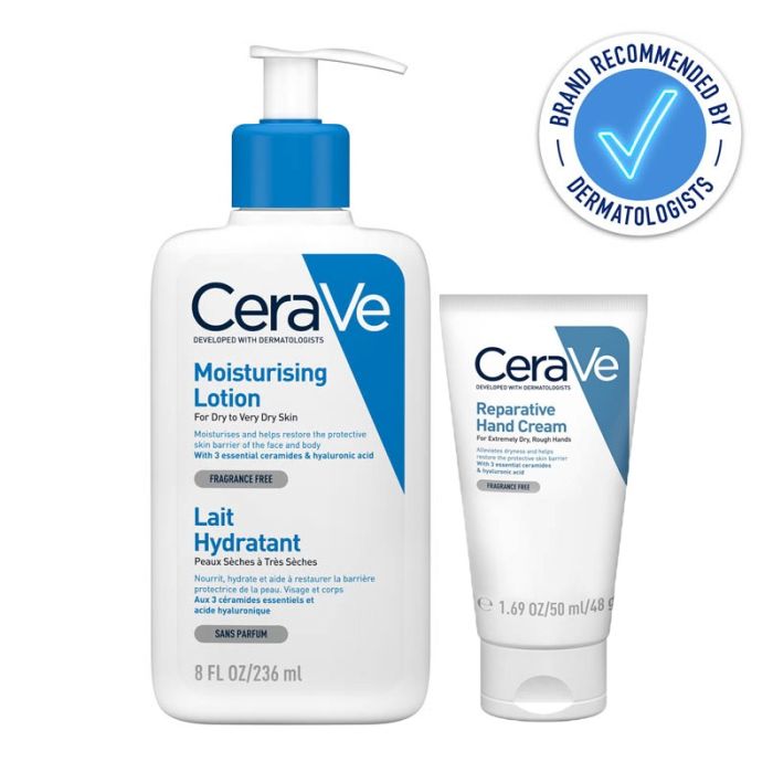 gorgeous CeraVe Moisturising Lotion 236ml & Reparative Hand Cream 50ml Duo